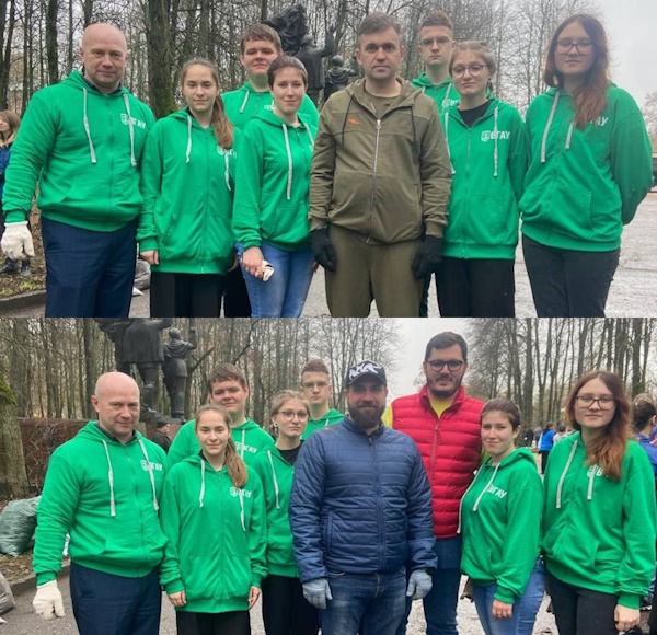 Наши студенты  приняли участие в субботнике с губернатором Станиславом Воскресенским и мэром Владимиром Шарыповым