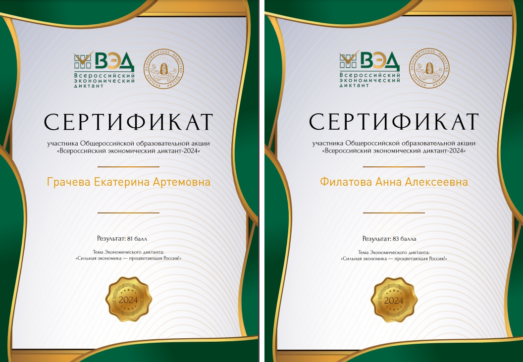 Всероссийский экономический диктант